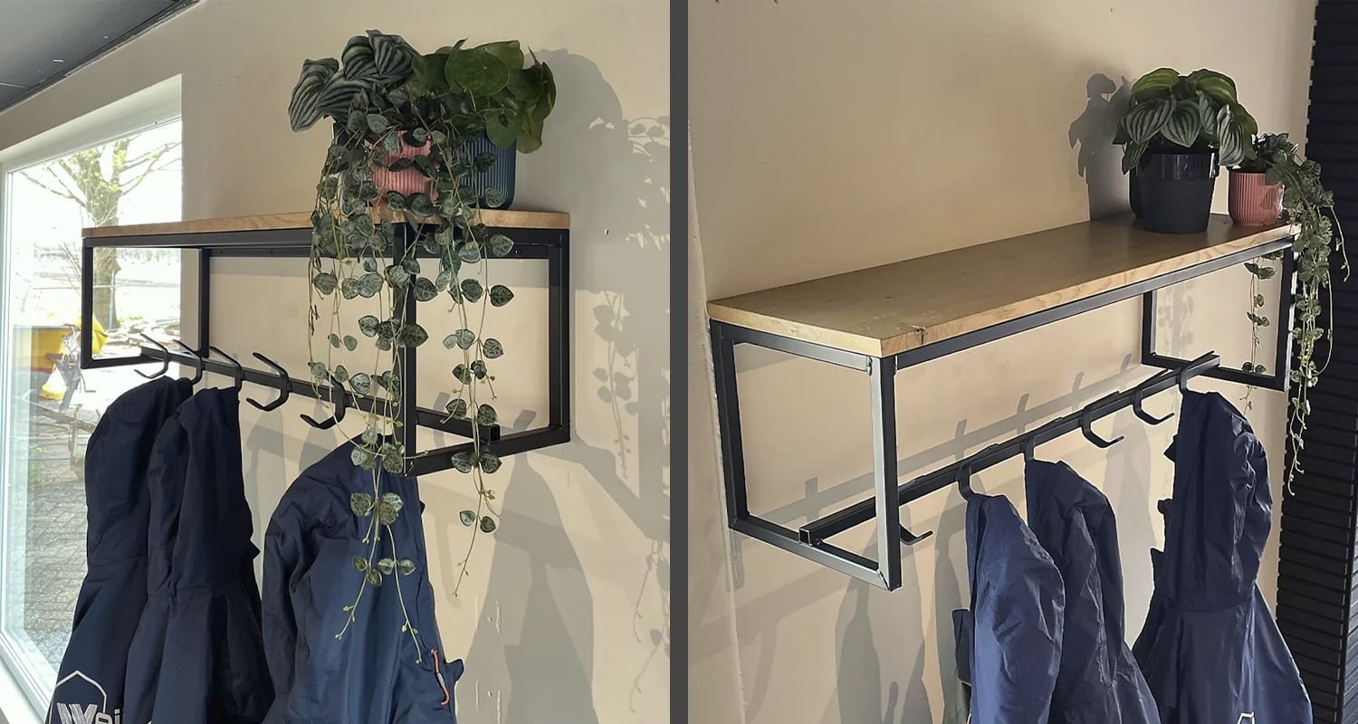 Industriële kapstok, maatwerkproject van Weij Maatwerk en Interieur