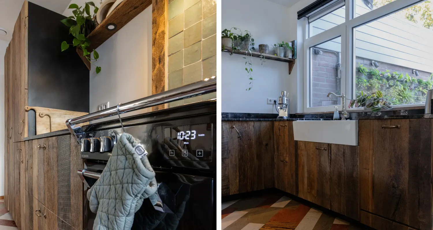Robuust eiken keukenfronten, maatwerkproject van Weij Maatwerk en Interieur